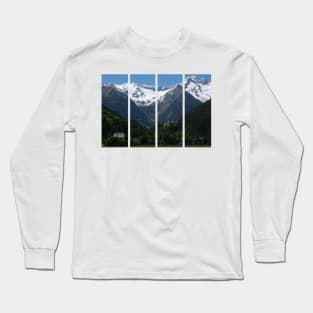 Burg Taufers castle in Val Pusteria. With a snow-covered mountain in background. Italian alps. Sunny spring day. Long Sleeve T-Shirt